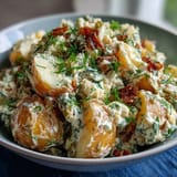Southern-style Juneteenth Potato Salad, a tangy mustard dressing, ideal for gatherings.