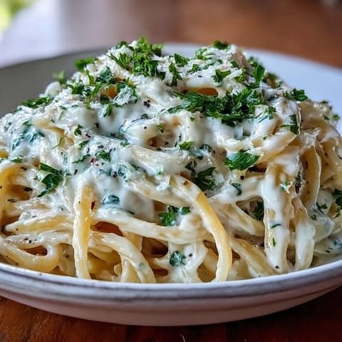 Creamy cauliflower alfredo pasta dish, a velvety vegetarian comfort food delight.