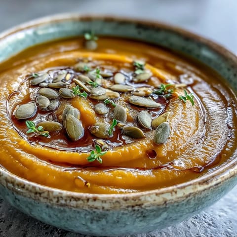 Velvety roasted Butternut Squash Soup served with a bread slice, perfect for cozy autumn dinners.
