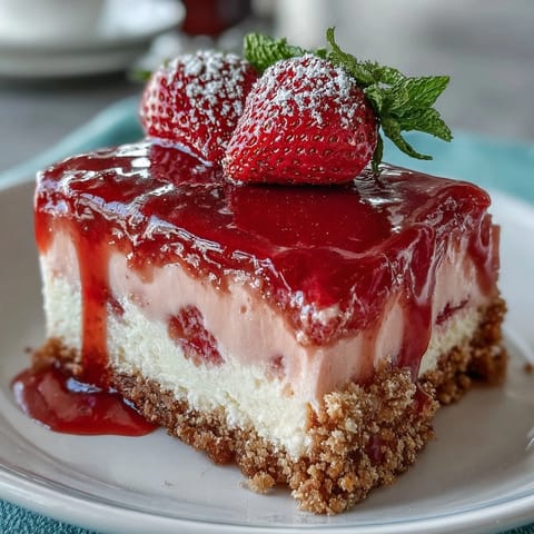 Vibrant strawberry lemonade bars with buttery shortbread crust, perfect for spring and summer gatherings.