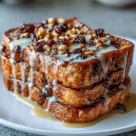 Warm and comforting Easy Capirotada with Cinnamon, Piloncillo, and Raisins, a Mexican bread pudding with toasted bolillo, sweet piloncillo syrup, and melty cheese.