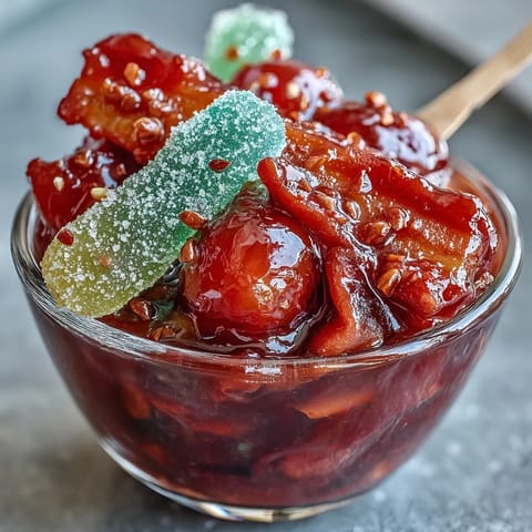 Vibrant Chamoy Pickle Kit in a Cup, a viral sweet and spicy snack with layers.