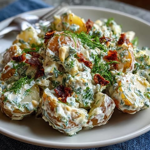 Creamy Juneteenth Soul Food Potato Salad with crunchy pickles, perfect picnic side.