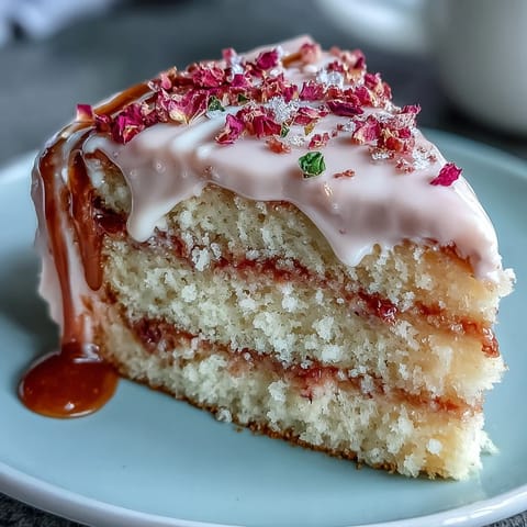 Elegant Bridal Shower Rosé Velvet Cake with glowing edible gold drip.