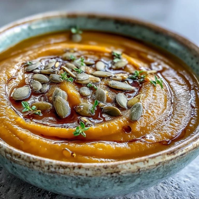 Velvety roasted Butternut Squash Soup served with a bread slice, perfect for cozy autumn dinners.