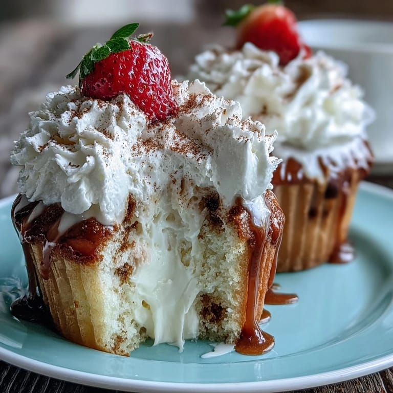 Golden cupcakes infused with sweet condensed milk and creamy topping, perfect for Cinco de Mayo celebrations.