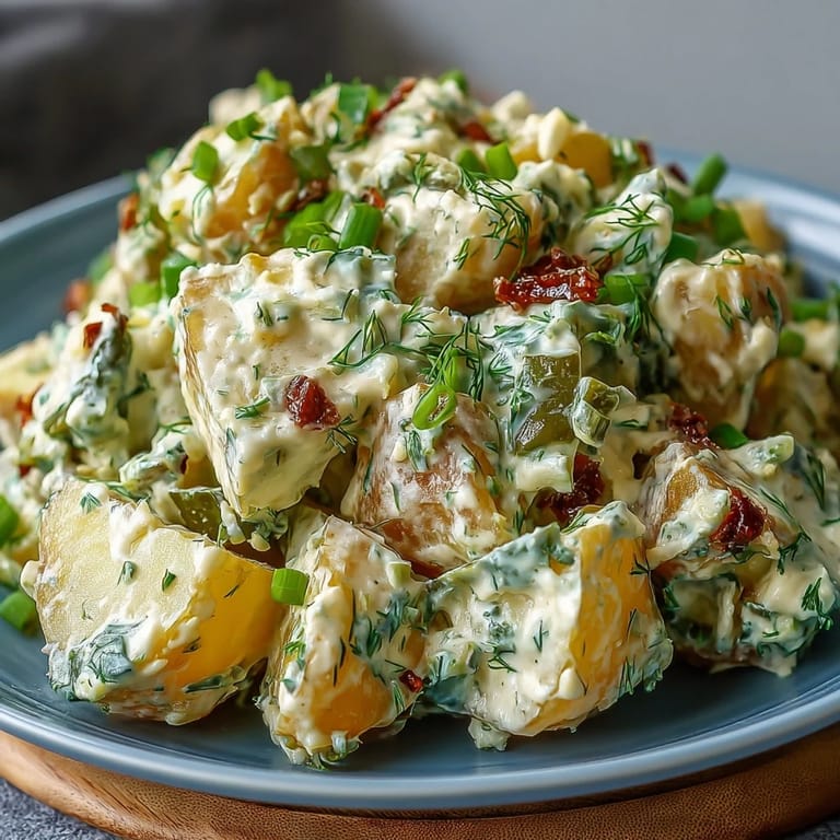 Flavorful Juneteenth Soul Food Potato Salad, visual delight with visible celery and onion.
